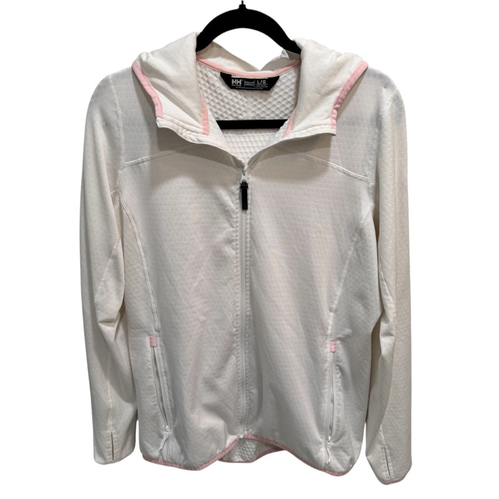Helly Hansen Vertex Hoodie Women's Large White/pink Athletic Workout NWOT